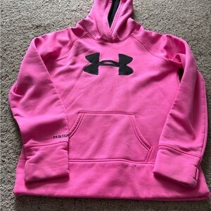 Under Armour Neon Pink Hoodie with Black Logo